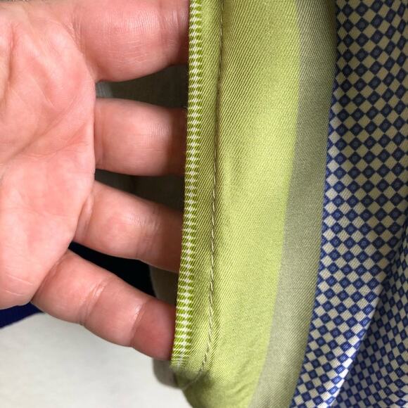 Tricot Chic blue green tropical print front cream back front zip cardigan US 12 - Picture 5 of 16